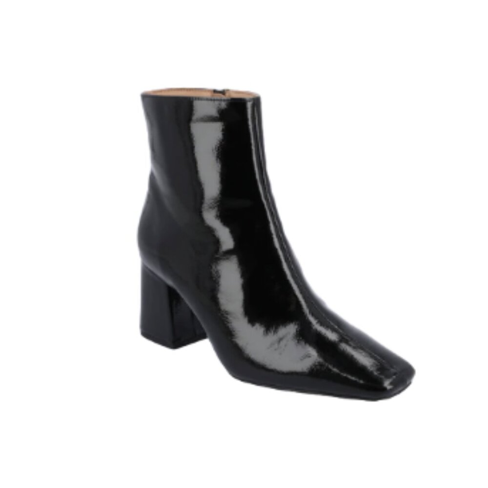JOURNEE COLLECTION Haylinn Square Toe Boot, Black Patent, Size: 6.5, NWT**